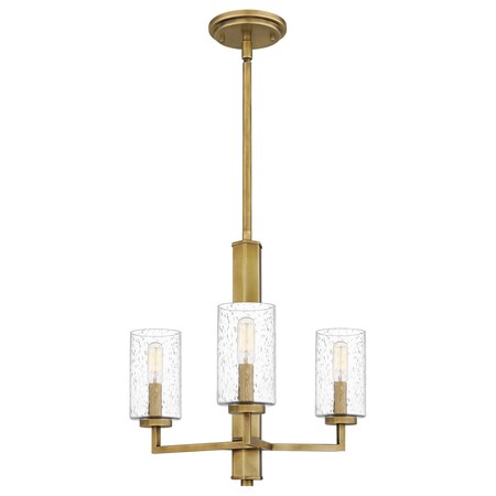 Quoizel Sunburst 3-Light Weathered Brass Chandelier SUN5018WS
